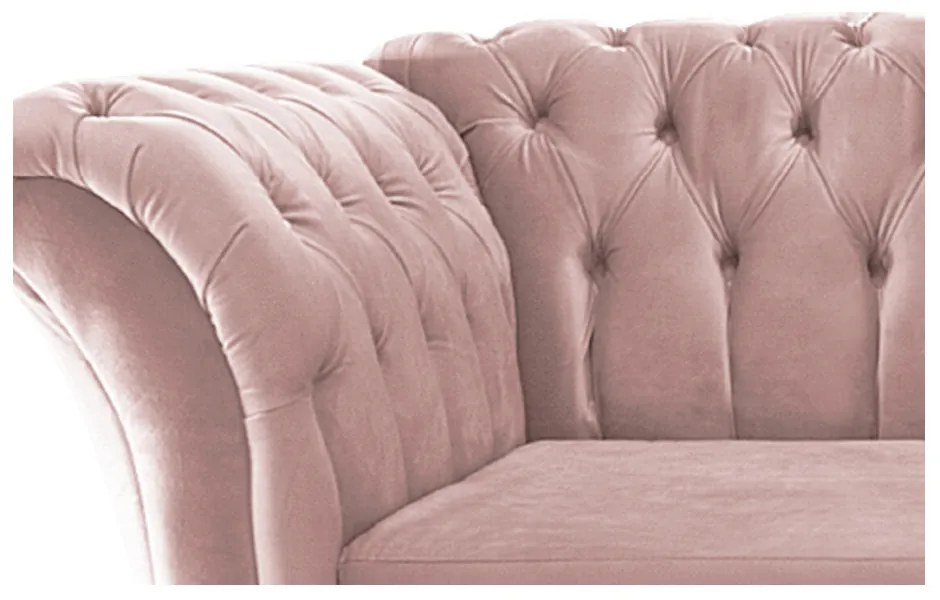 Namoradeira Chesterfield Sofia Suede Rosê - ADJ Decor