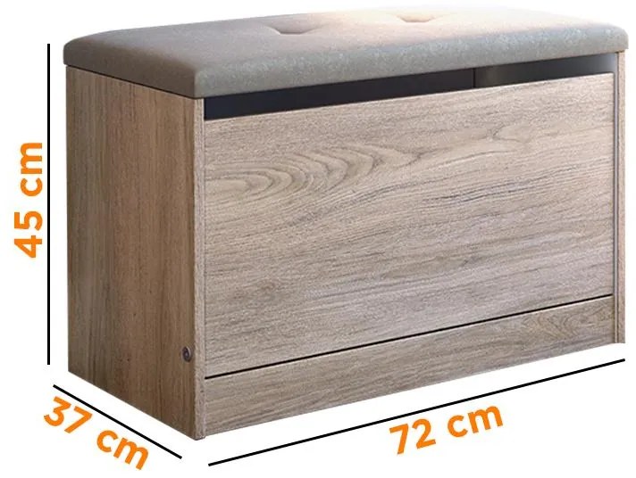 Sapateira Puff Cama Quarto Multifuncional Decoração Aveiro/bege