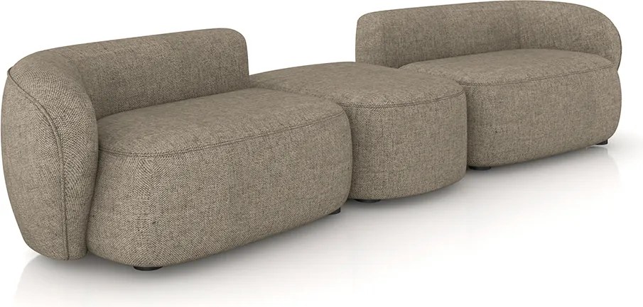 Sofá Versátil Sala de Estar Egito 322cm Modulado Linho Bege Manchado G52 - Gran Belo