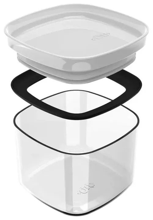 Kit 5 Potes Herméticos de Acrílico Tampa Branca - 450ml