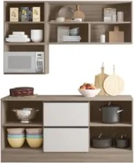 Armário de Cozinha CP01 e Tampo Grace Carvalho Oak/Off White Z44 - Mpo