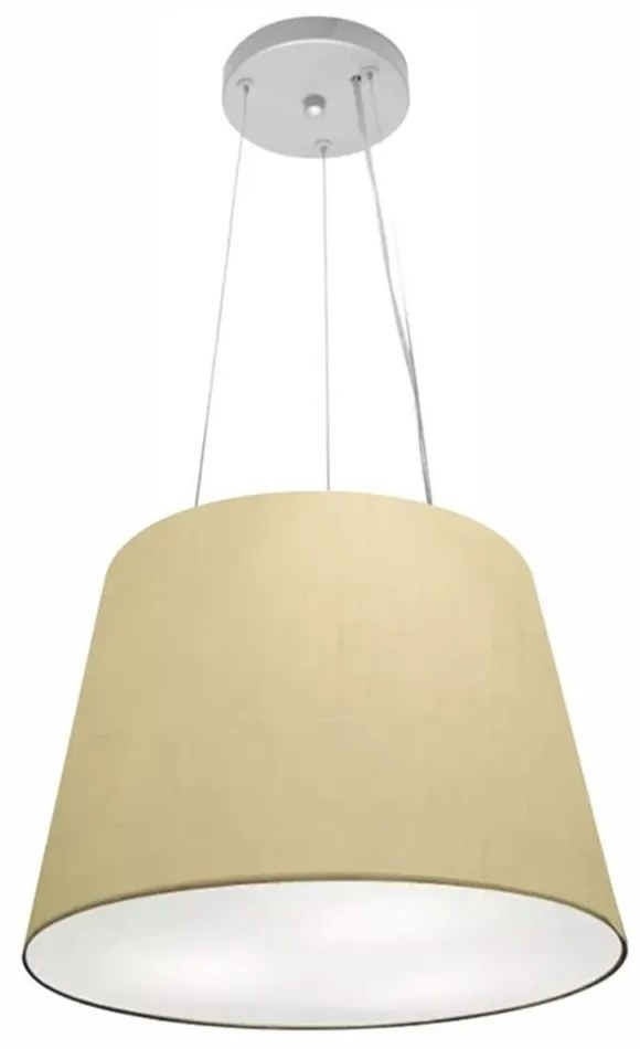 Lustre Pendente Cone Md-4152 Cúpula em Tecido 30/40x30cm Algodão Crú - Bivolt