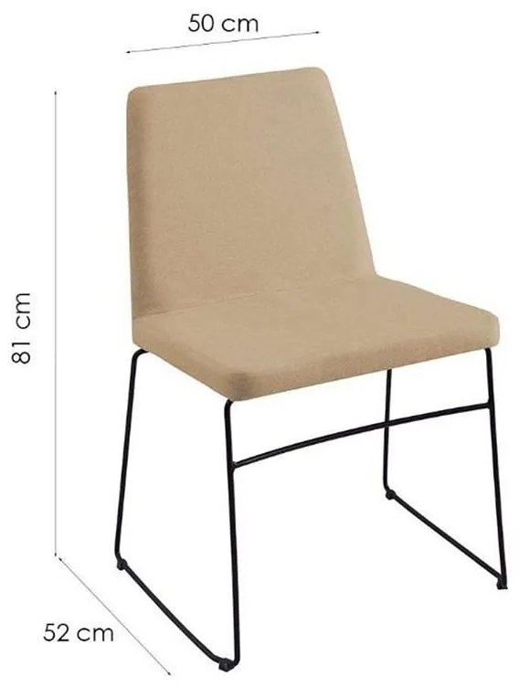 Cadeira Estofada de Jantar Paris Decoração Linho Bege