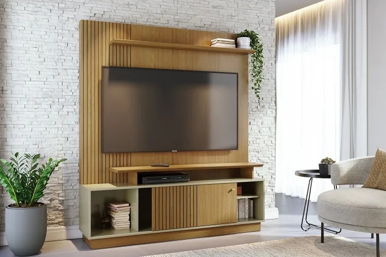 Home Theater Ares Cumaru/Opala - Madetec Móveis