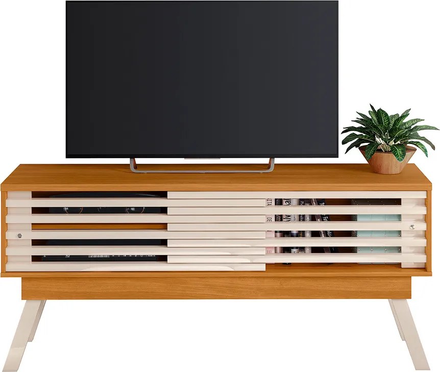 Rack TV 65 Pol 150cm Bancada para Sala Orlin M20 - D'Rossi - Cinamomo e Off White