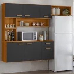 Cozinha Suspensa Lilian Freijó UV/Grafite Acetinado Z44     - Mpozenat