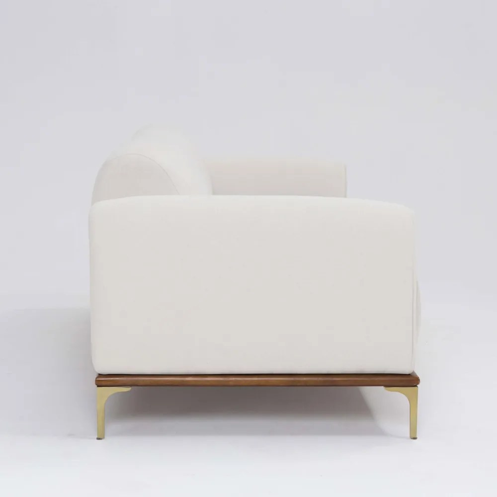 Sofá 3 Lugares Tóquio D07 230cm Linho Pérola - D'Rossi