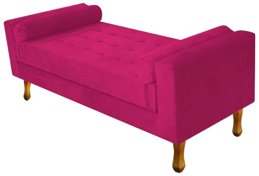 Recamier Félix Solteiro 120cm Suede Pink - ADJ Decor