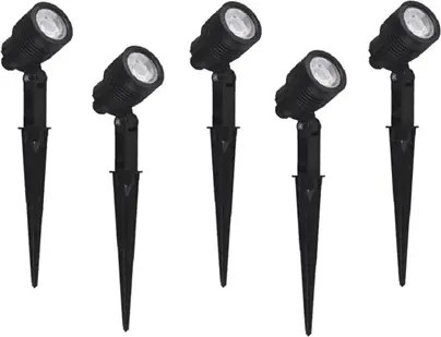 Kit 5 Espetos Led Abs Preto Fosco 6w 3000k Ip65 Yamamura
