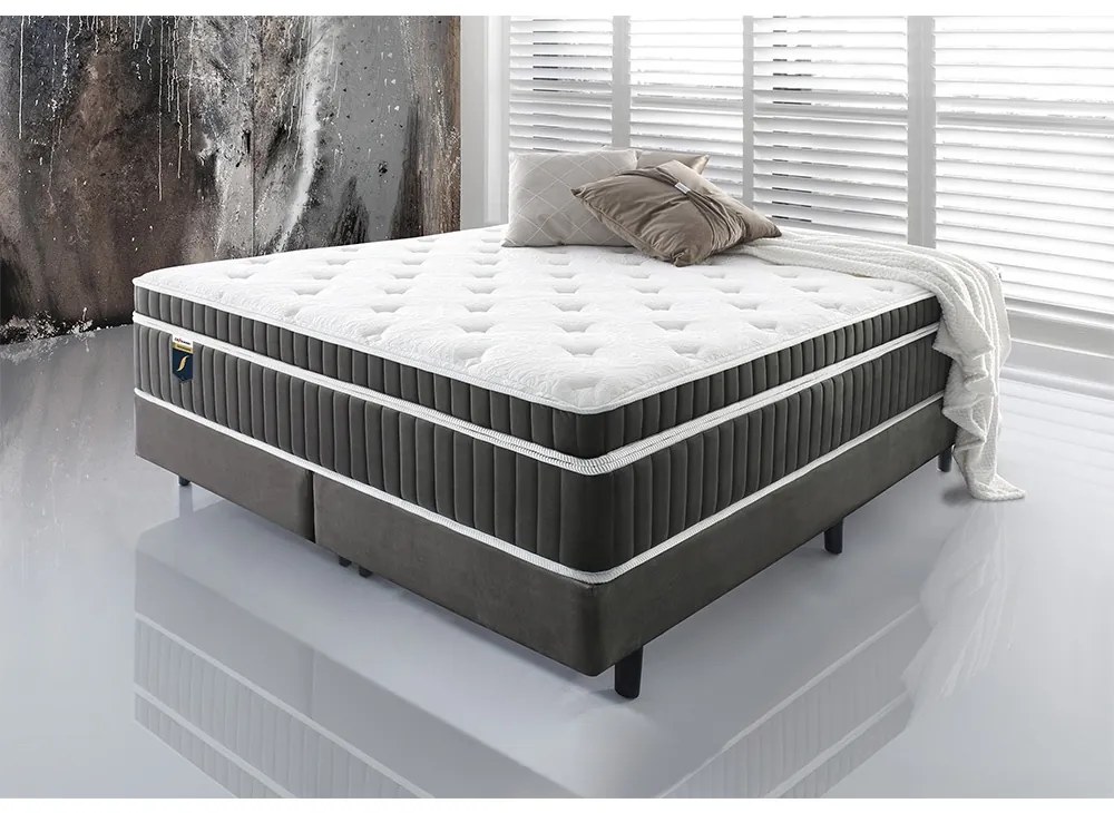 Cama Box Somiê com Colchão Sognare - Casal 138cm x 188cm