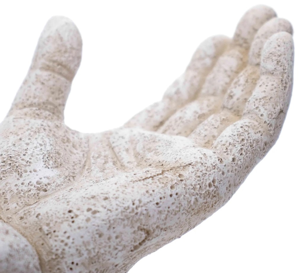 Escultura Decorativa Mãos Em Poliresina Branco 17x10 Cm - D'Rossi