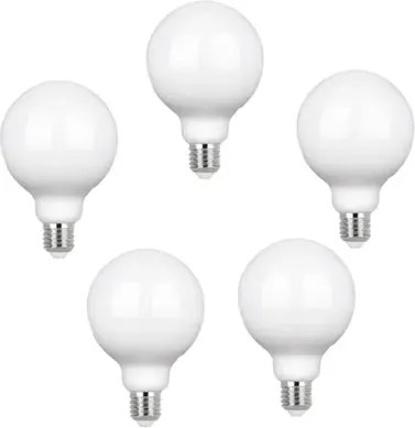Kit 5 Lâmpadas Led Globo E27 7W 800Lm 320° 127/220V 3000K