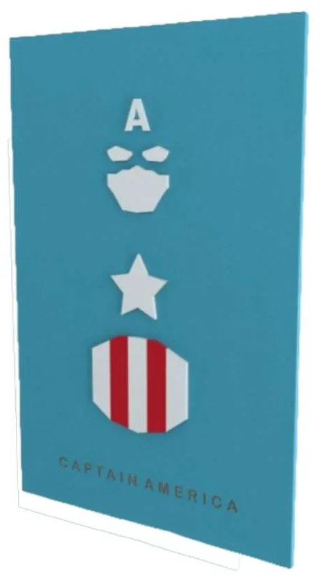 Quadro 3D Decorativo Capitão America Vingadores Marvel