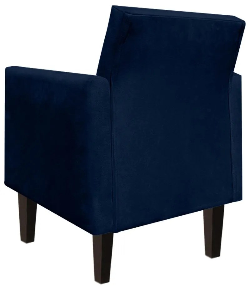 Poltrona Jade Suede Pés Chanfrado Tabaco M11 - D'Rossi - Azul Marinho