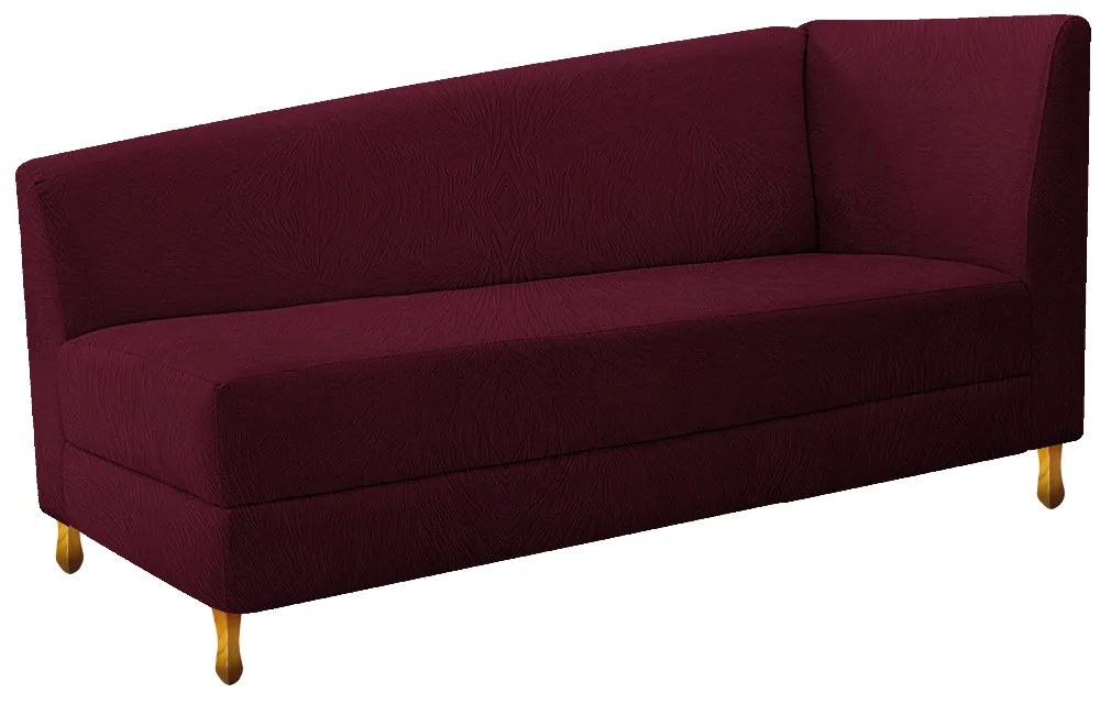 Recamier Valéria 160cm Lado Esquerdo Suede Bordô - ADJ Decor