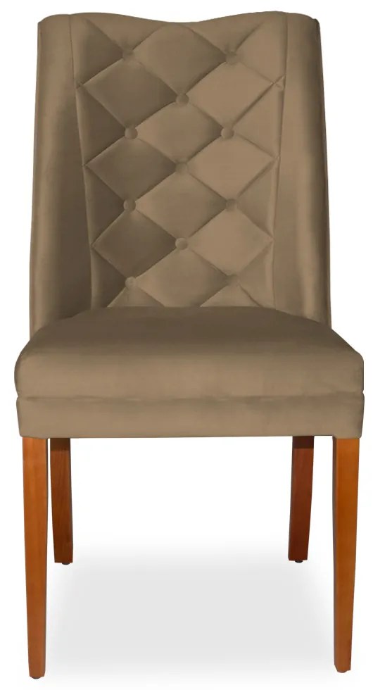 Kit 8 Cadeiras de Jantar Micheli Suede Nude