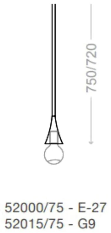 Pendente Jazz Single Rígido Haste Fixa 75Cm Ø11X75Cm 1Xe27 - Usina 520... (AO-F - Azul Oceano Fosco)