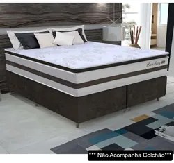 Base Para Cama Box Casal Bipartido 158cm Suede Liso Love Story Hf Marr