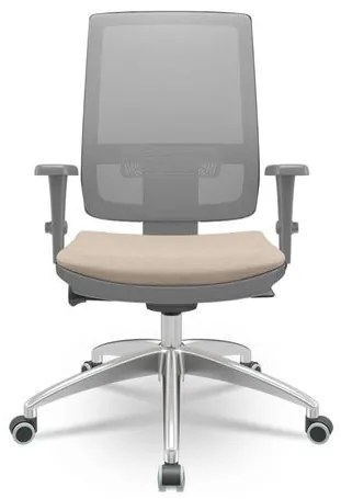Cadeira Brizza Diretor Grafite Tela Cinza com Assento Poliester Fendi Base Autocompensador Aluminio - 65817 Sun House