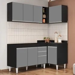 Armário de Cozinha Modulado de Canto Esquerdo 4 Peças CP46 Balcão sem