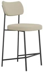 Banqueta Cozinha Média Milli Linho Areia A14                - Mpozenat