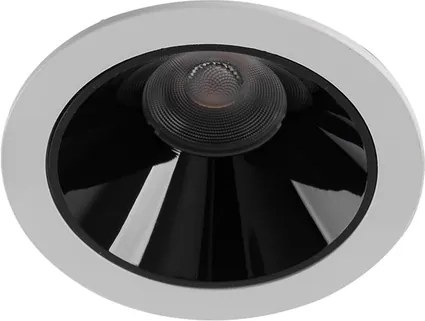 Plafon Led De Embutir Redondo Preto Branco 7W 24 2700K Mira