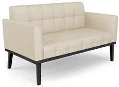 Sofá Namoradeira e 1 Poltrona Base Madeira Preto Ana Veludo Luxo Off W