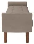 Puff Recamier Calçadeira 160cm Base Madeira Neville Z37 Veludo Bege -