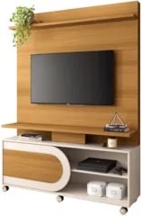 Estante Painel de TV 55 Pol 136cm Urbe H01 Cinamomo/Off White - Mpozen