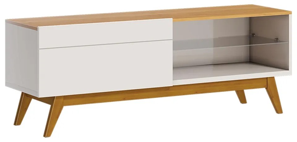 Rack Bancada 1 Gaveta 146cm Amy Off White/Nature G29 - Gran Belo