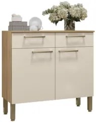 Balcão de Cozinha Com Tampo 91cm Vivian Plus Freijó/Soft Z06 - Mpozena