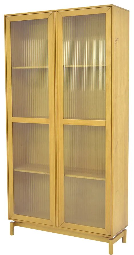 Cristaleira Decorativa Sala de Jantar 02 Portas de Vidro Zelda Natural/Oregon G04 - Gran Belo