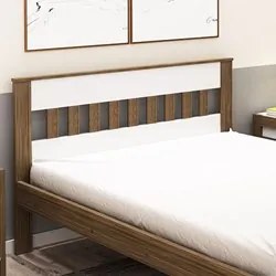 Cama de Casal CM8007 Nogal/Branco - Tecno Mobili