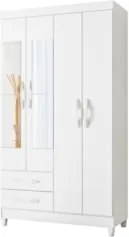 Guarda Roupa Solteiro 103cm com Espelho Dony Flex A02 Branco - Mpozena