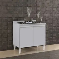 Balcão de Cozinha Para Cooktop 80cm Flórida Cinza Claro     - Lumil