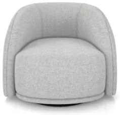 Poltrona Decorativa Orgânica Giratória Kit 2 Lya Z32 Linho Cinza Claro