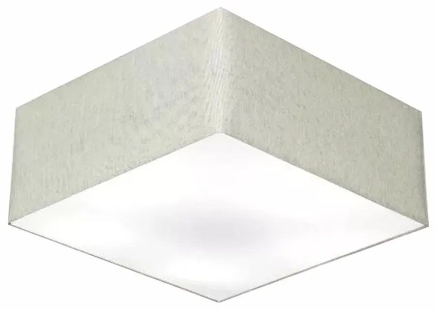 Plafon Quadrado Md-3012 Cúpula em Tecido 21/50x50cm Rústico Cinza - Bivolt