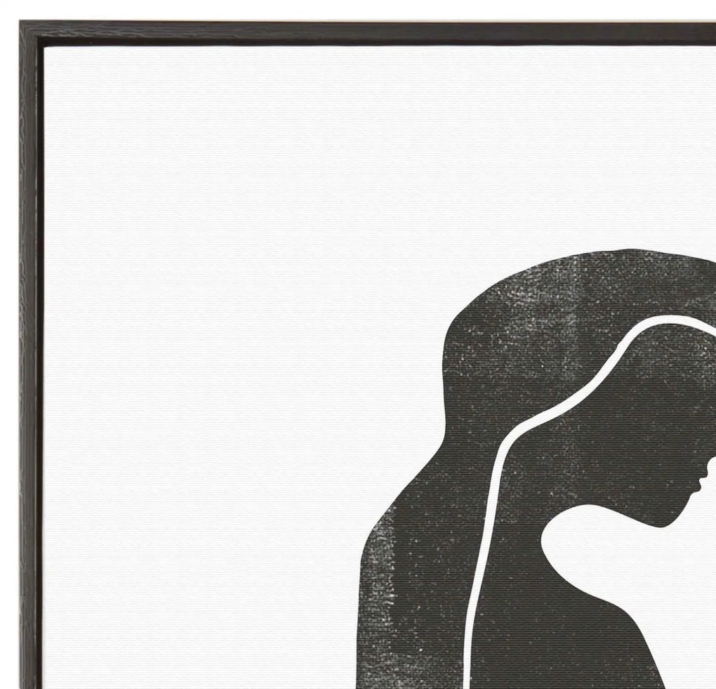 Quadro Decorativo em Canvas Desenho Preto Mulher Sentada 100x80 cm - D'Rossi