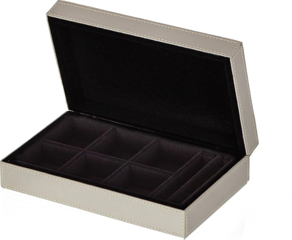 Caixa Porta Joias Sottile Casa em Couro PU Gelo - P  P