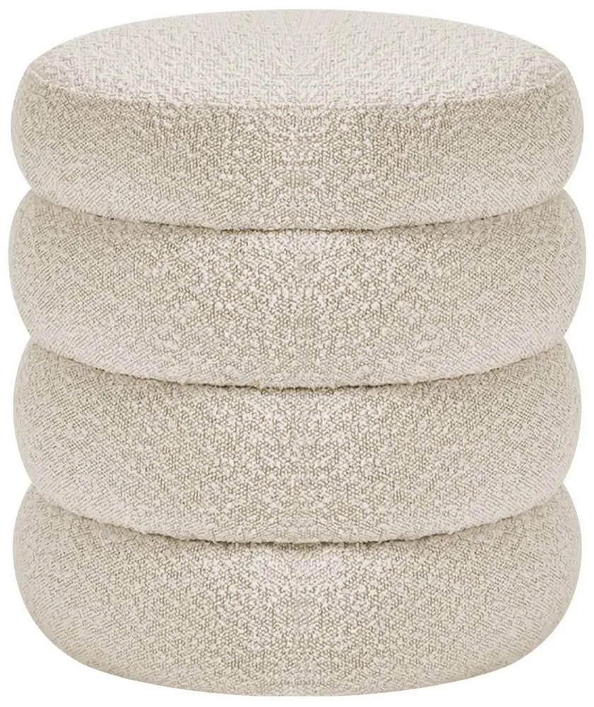 Puff Decorativo Orgânico Sala de Estar Lavínia Bouclé - ADJ Decor
