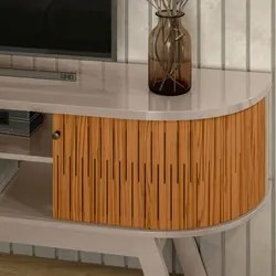 Painel para TV 75 Pol com Rack Bancada 208cm Luna M01 Fendi/Naturale -