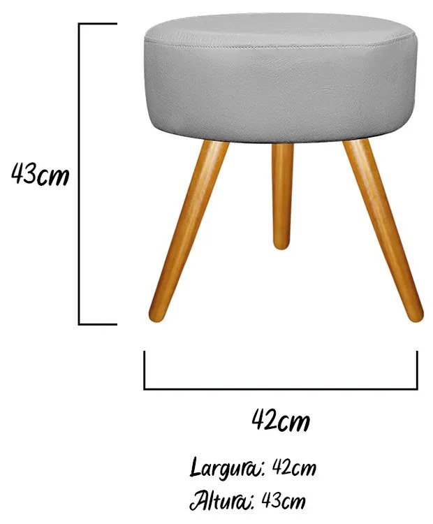 Kit 02 Puffs Sofia Palito Mel Suede Cinza - ADJ Decor