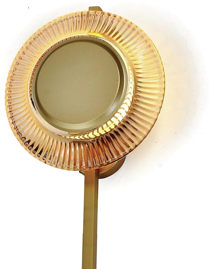 Arandela Sunflower Vertical Ø19X10X60Cm 04Xg9 Metal Alumínio - Old Art... (DOURADO BRILHO)