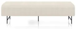 Puff Recamier Decorativo Pés em Ferro 140cm Dublin Z37 Linho Creme - M