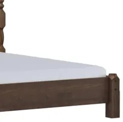 Cama Casal Clássica Queen 160cm Pé Madeira Eduarda Café F07 - Mpozenat