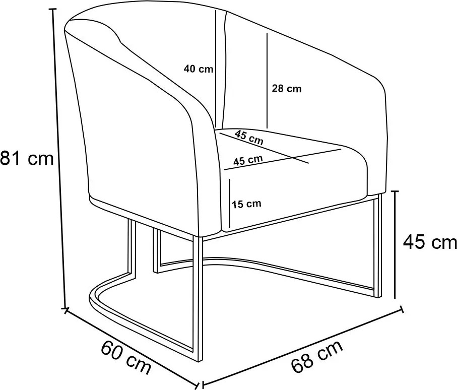 Cadeira Sala de Jantar Base Industrial Preto Stella Sintético D03 - D'Rossi - Grafite