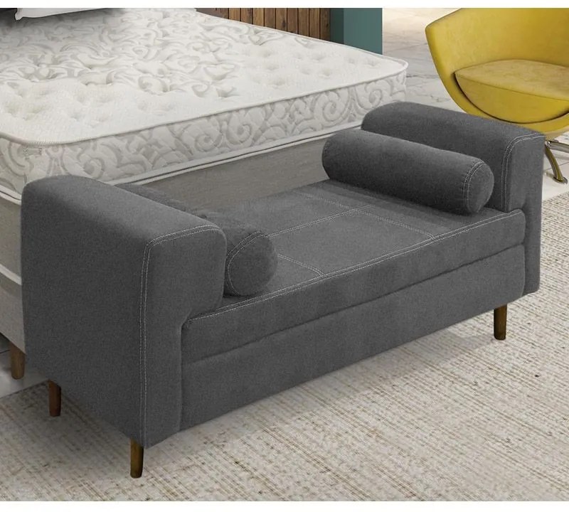 Recamier Casal Queen 160cm Turim Suede Cinza - Simbal - Cinza