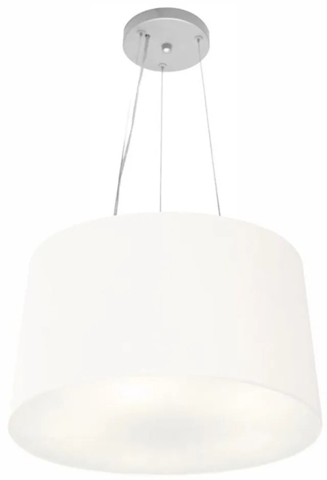 Lustre Pendente Cone Md-4153 Cúpula em Tecido 30/45x40cm Branco - Bivolt
