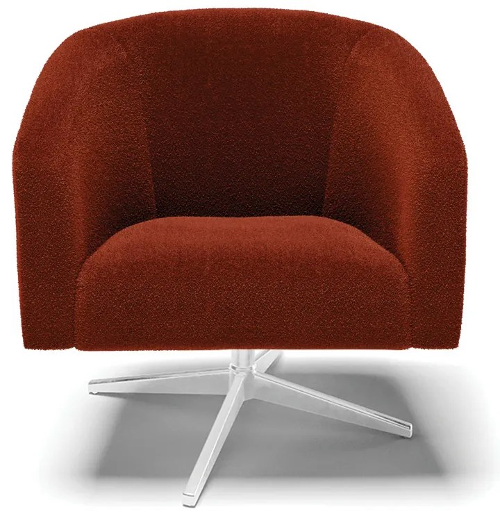 Poltrona Decorativa Giratória Cromada Stella Bouclê D03 - D'Rossi - Terra