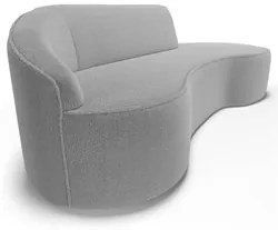 Sofá Living  2 Lugares 180cm Braço Esquerdo Mozart D06 Bouclê Cinza -